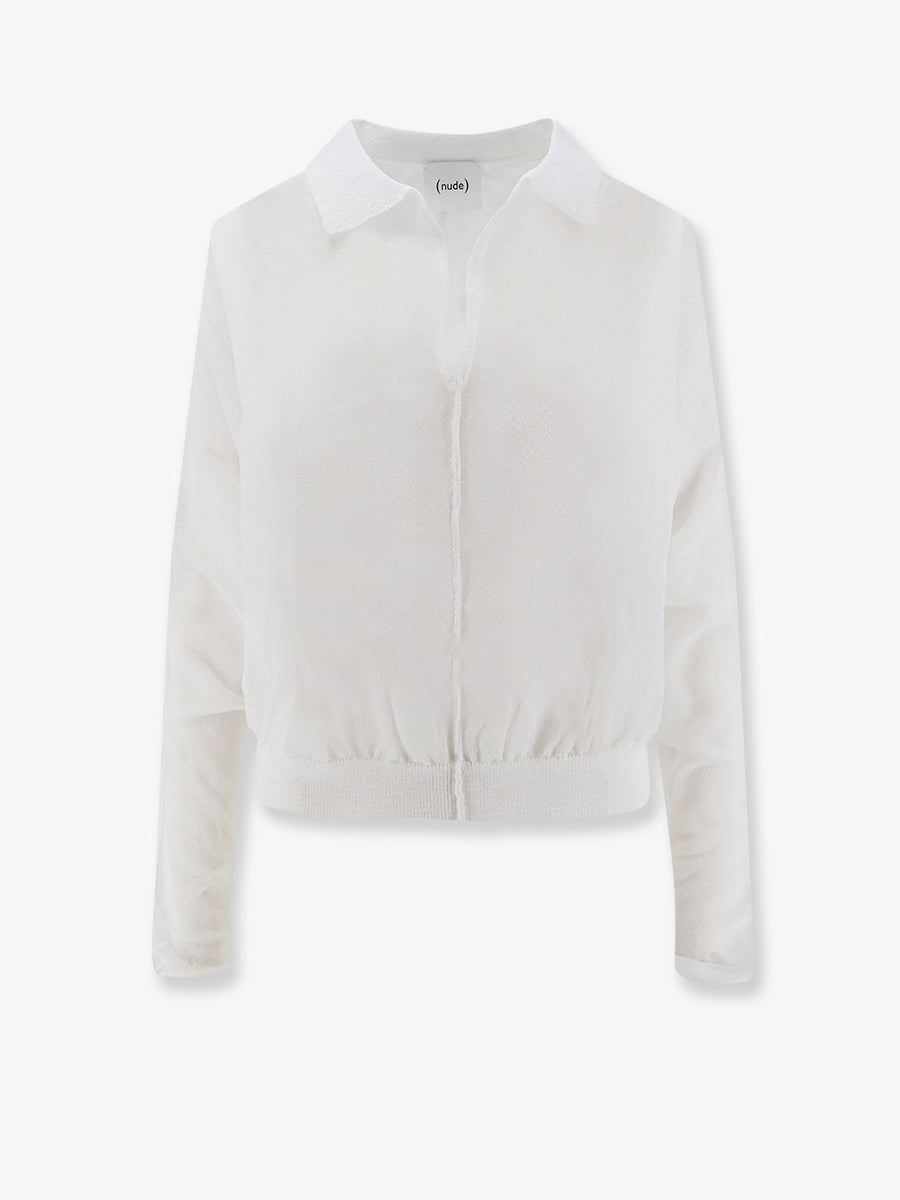 Polo Shirt White Cotton Tops