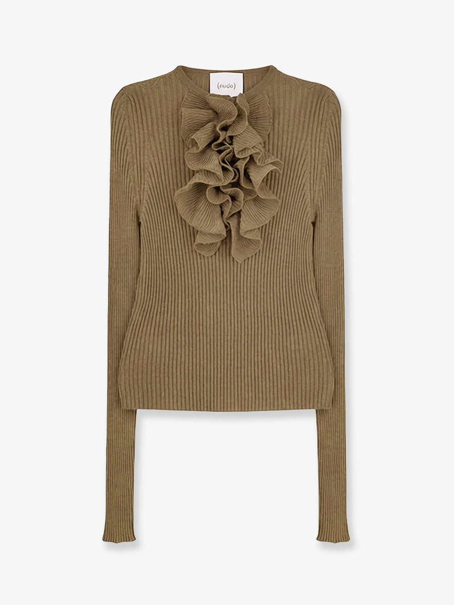 Ribbed Cotton-Blend Sweater Green