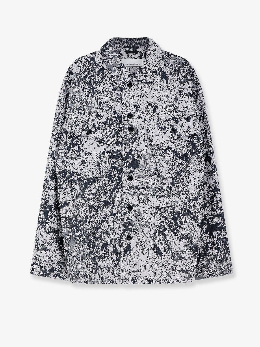Military Cargo Shirt Grey Cotton