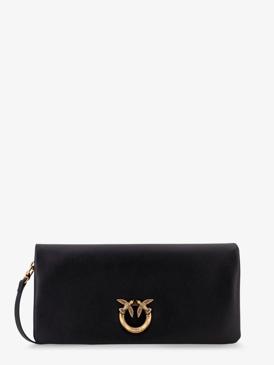 Soft Horizontal Leather Crossbody Bag Black Shoulder