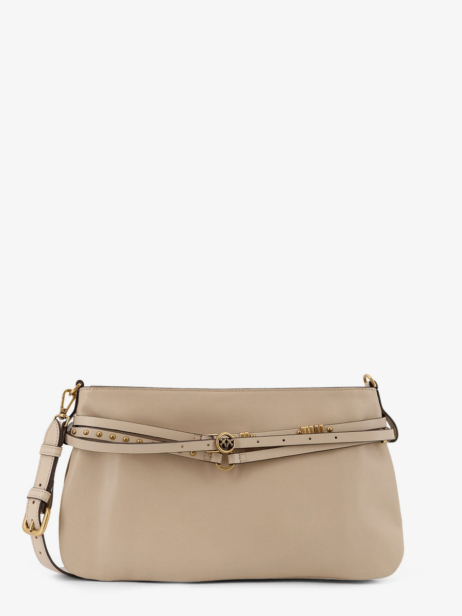 Leather Belt Bag Beige Shoulder