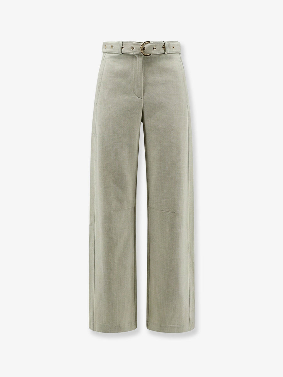 Viscose Blend Trousers Green