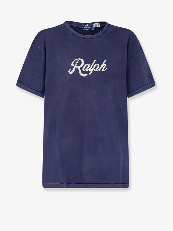 Cotton T-Shirt With Vintage Effect Blue T-shirts
