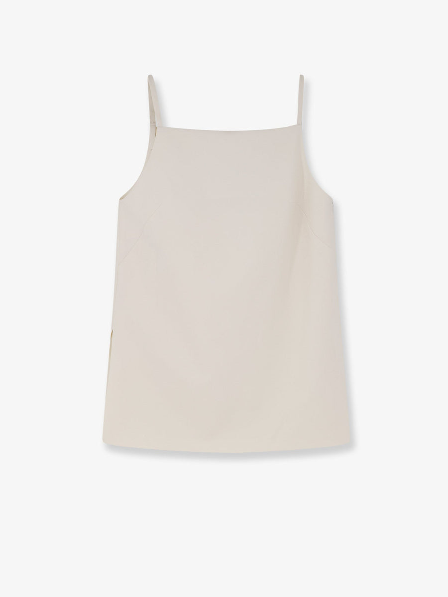 Tinta Square Neck Top White Polyester T-shirts & Jerseys