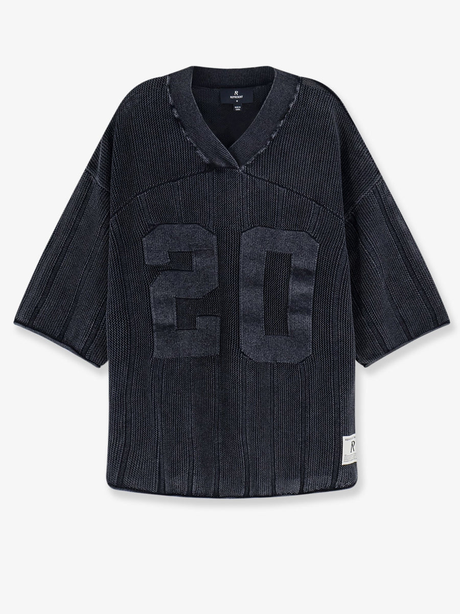 Sweater V-Neck Grey Cotton