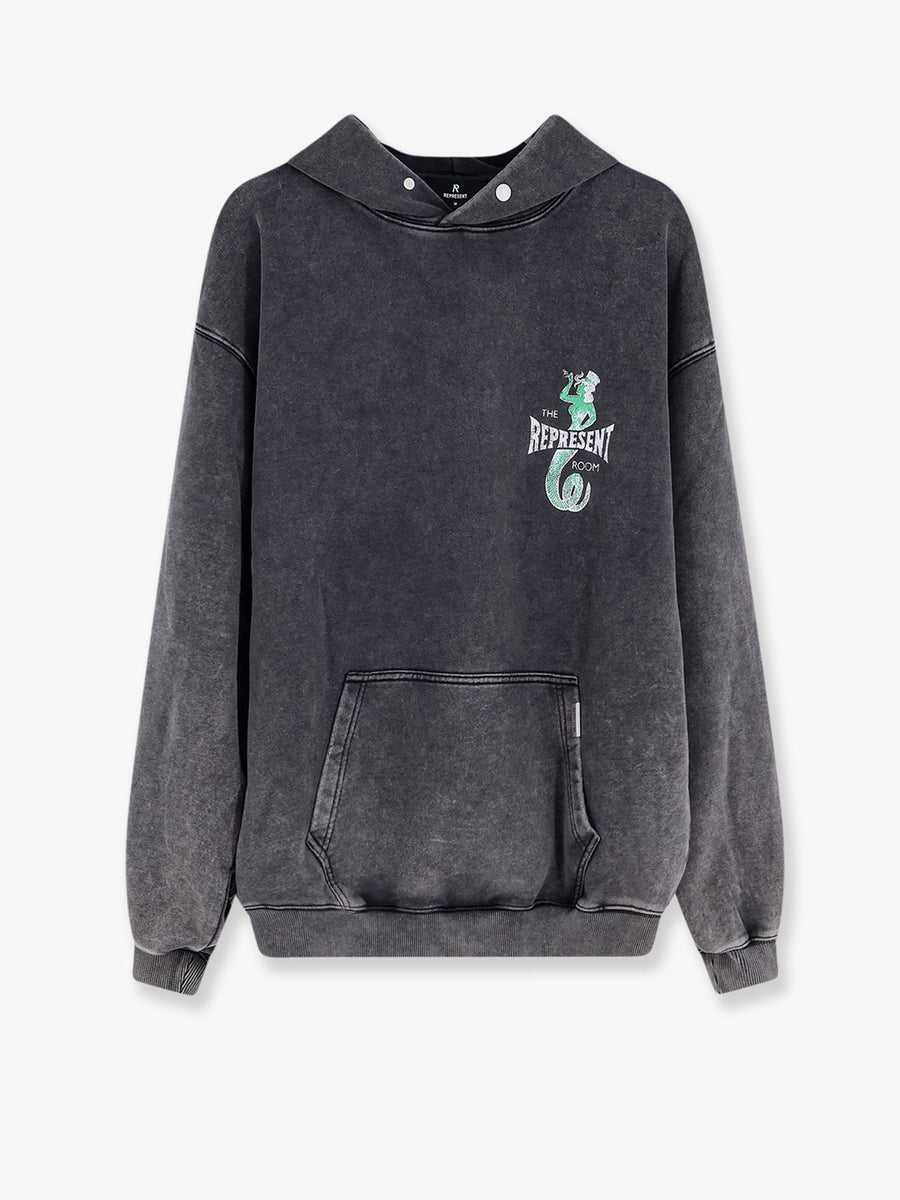 Hooded Sweatshirt Grey Cotton Sweatshirts