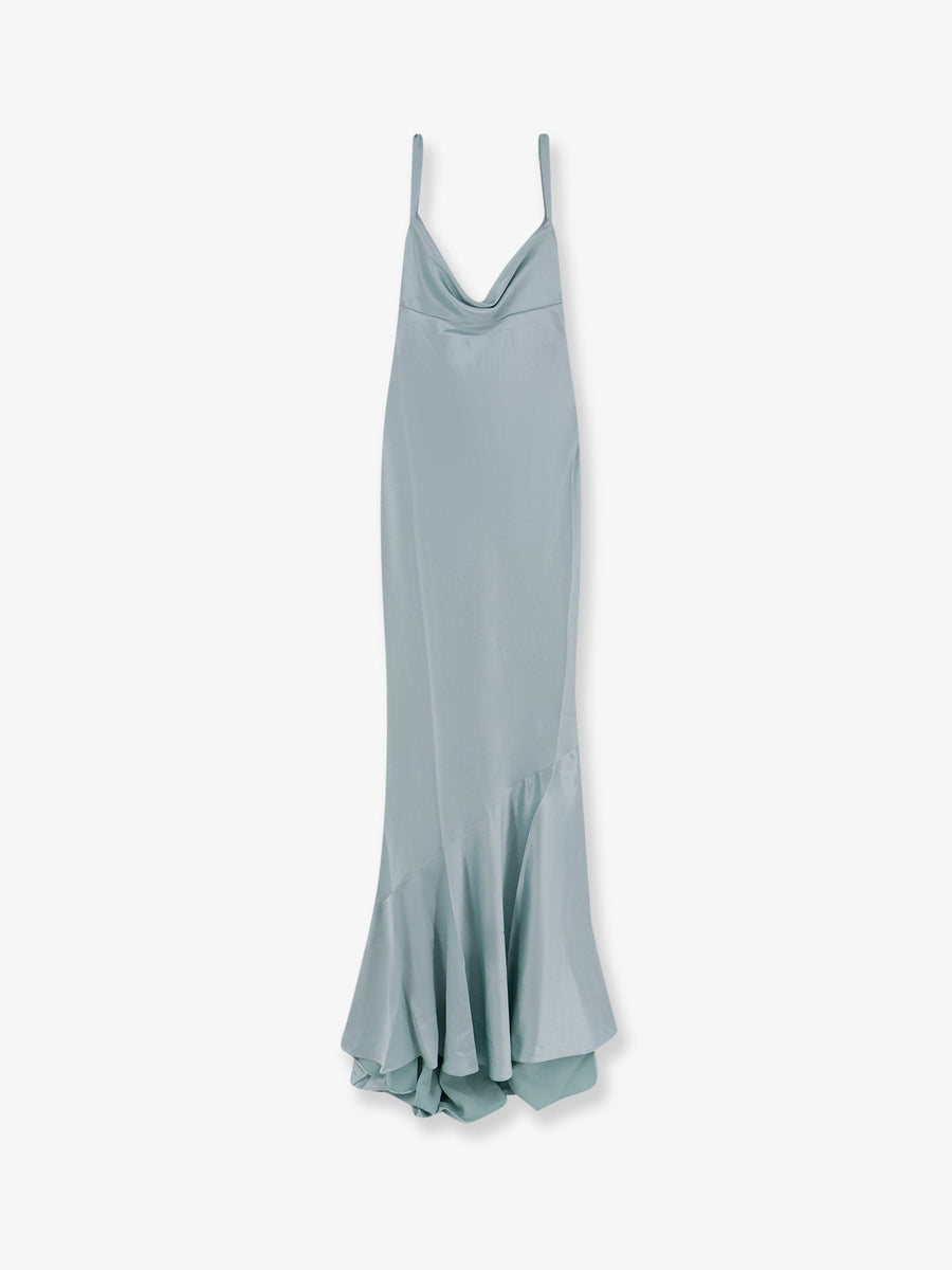Satin Vinica Dress Blue Acetate