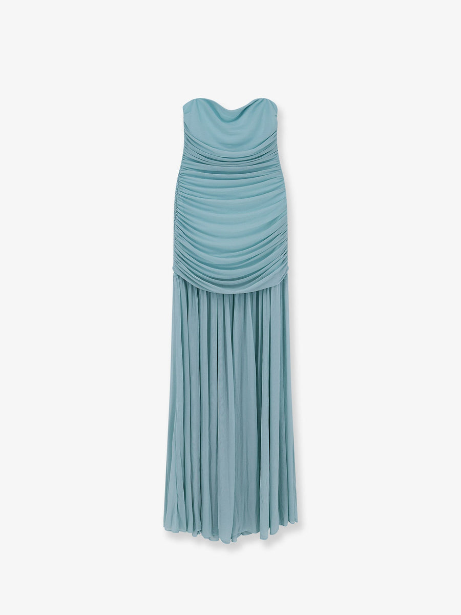 Long Dress Adele Green Polyester