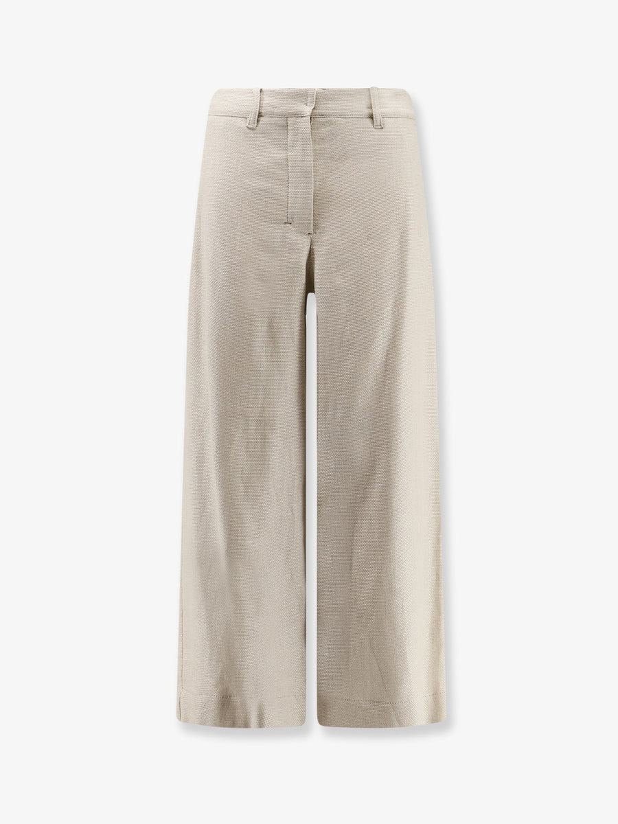 Trousers Stretch Cotton-Linen Beige