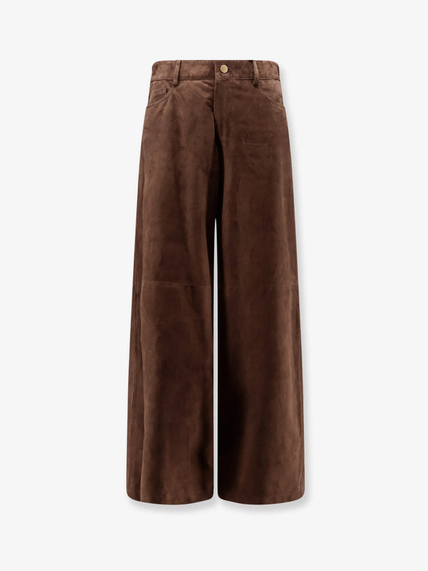 Suede Trousers Brown Leather