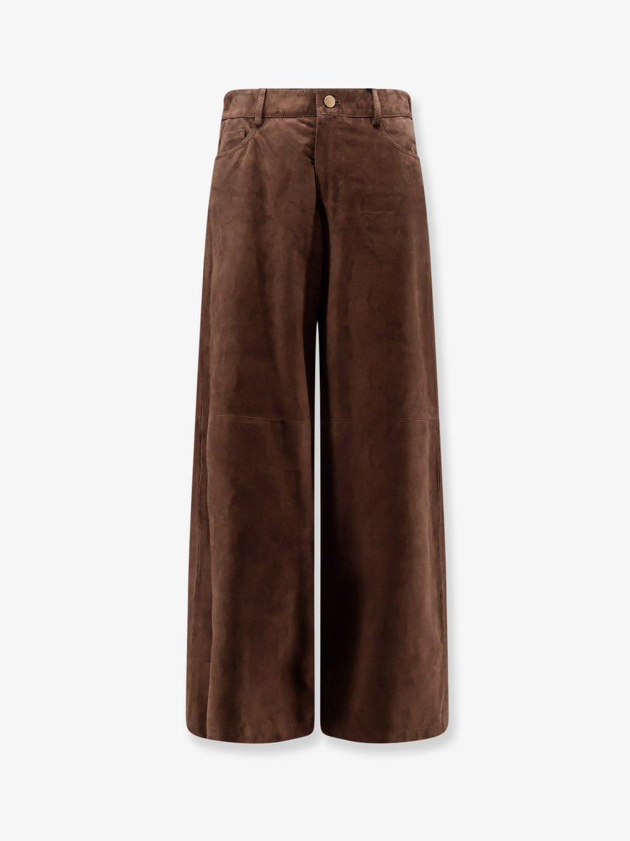 Suede Trousers Brown Leather