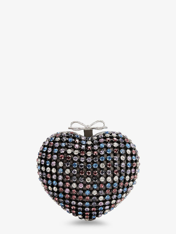 Crystal Heart Clutch Bag Satin/crystal