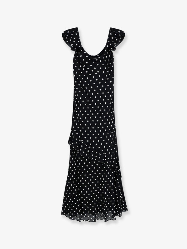 Dress Polka-Dot Viscose Black