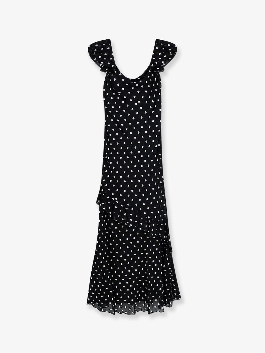 Dress Polka-Dot Viscose Black