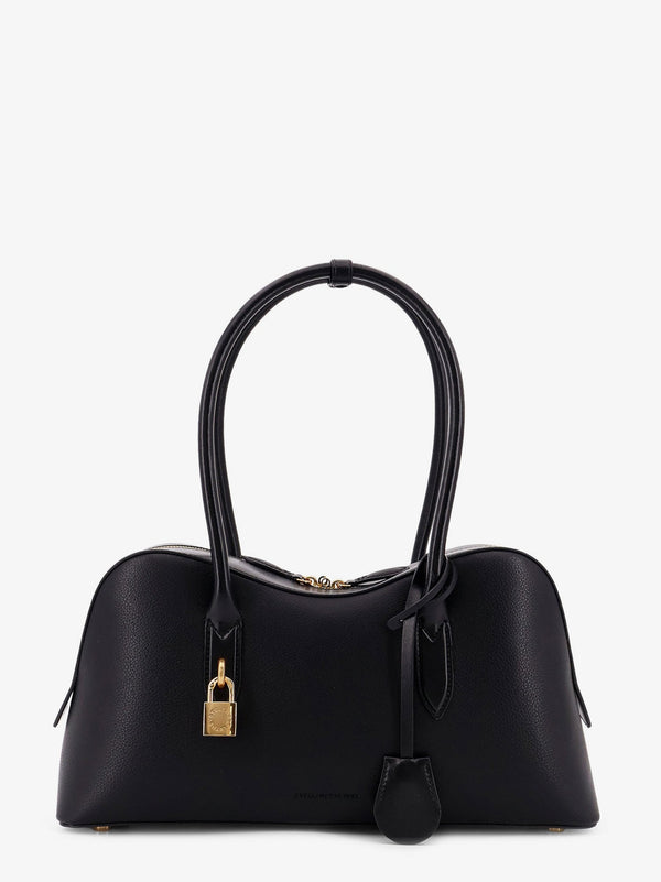 Medium Vegan Leather Shoulder Bag Black
