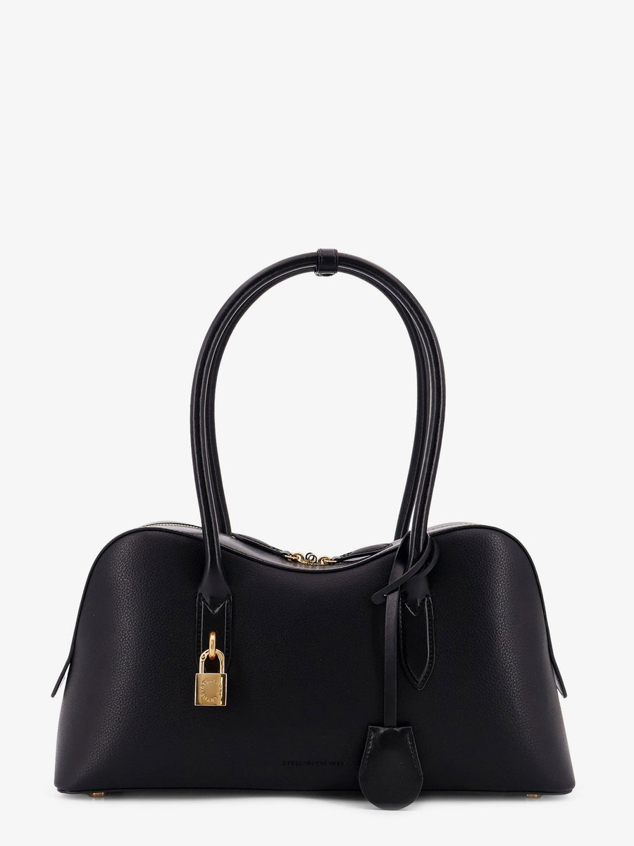 Medium Vegan Leather Shoulder Bag Black