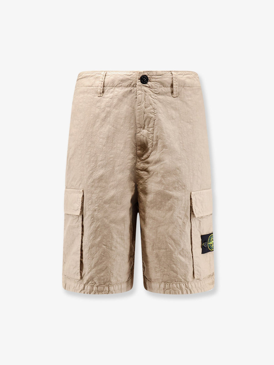 Nylon Cargo Shorts Beige Polyamide