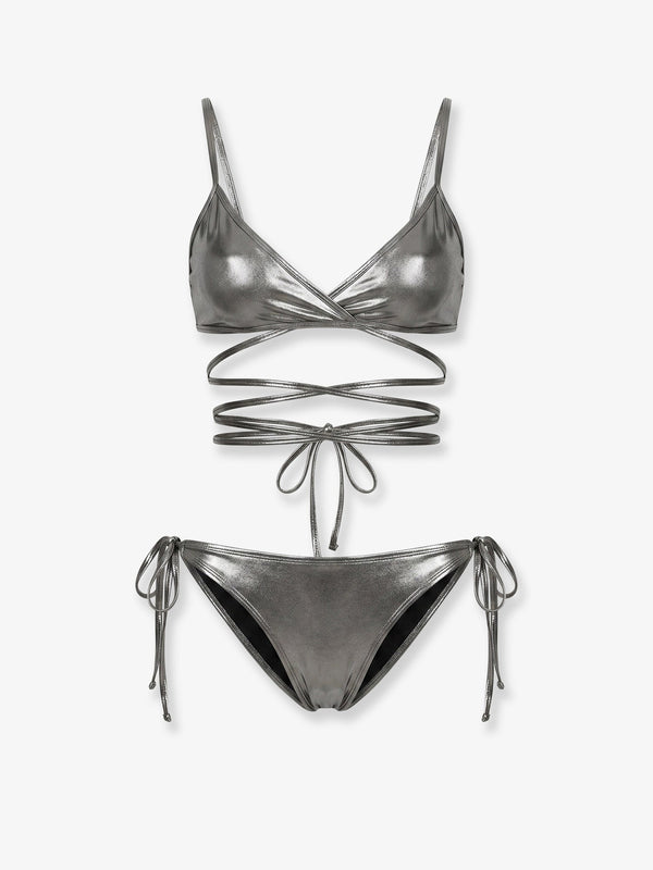 Lycra Bikini Il Primo Bagno Silver Polyester Swimwear