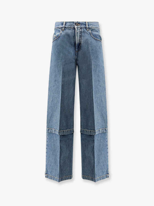 Jeans With Logo Embroidery, Blue Cotton