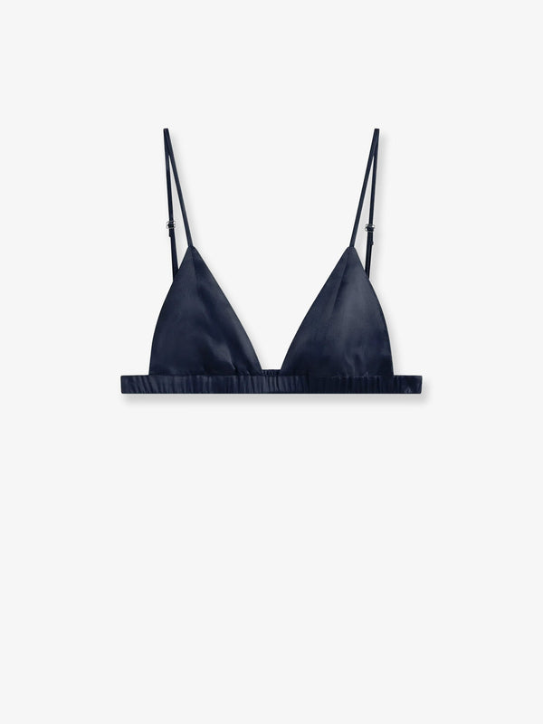 Bralette Nina Satin Blue Viscose T-shirts & Jerseys