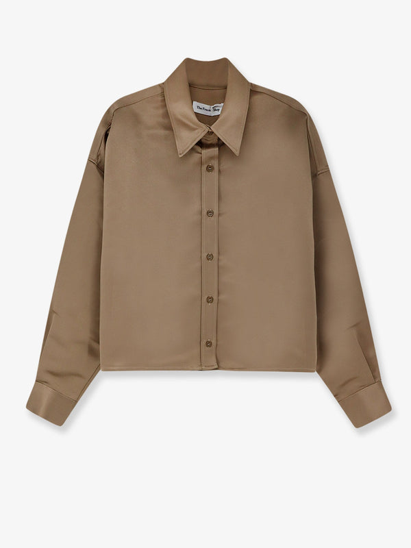 Boxy Shirt Arlen Satin Beige Polyester