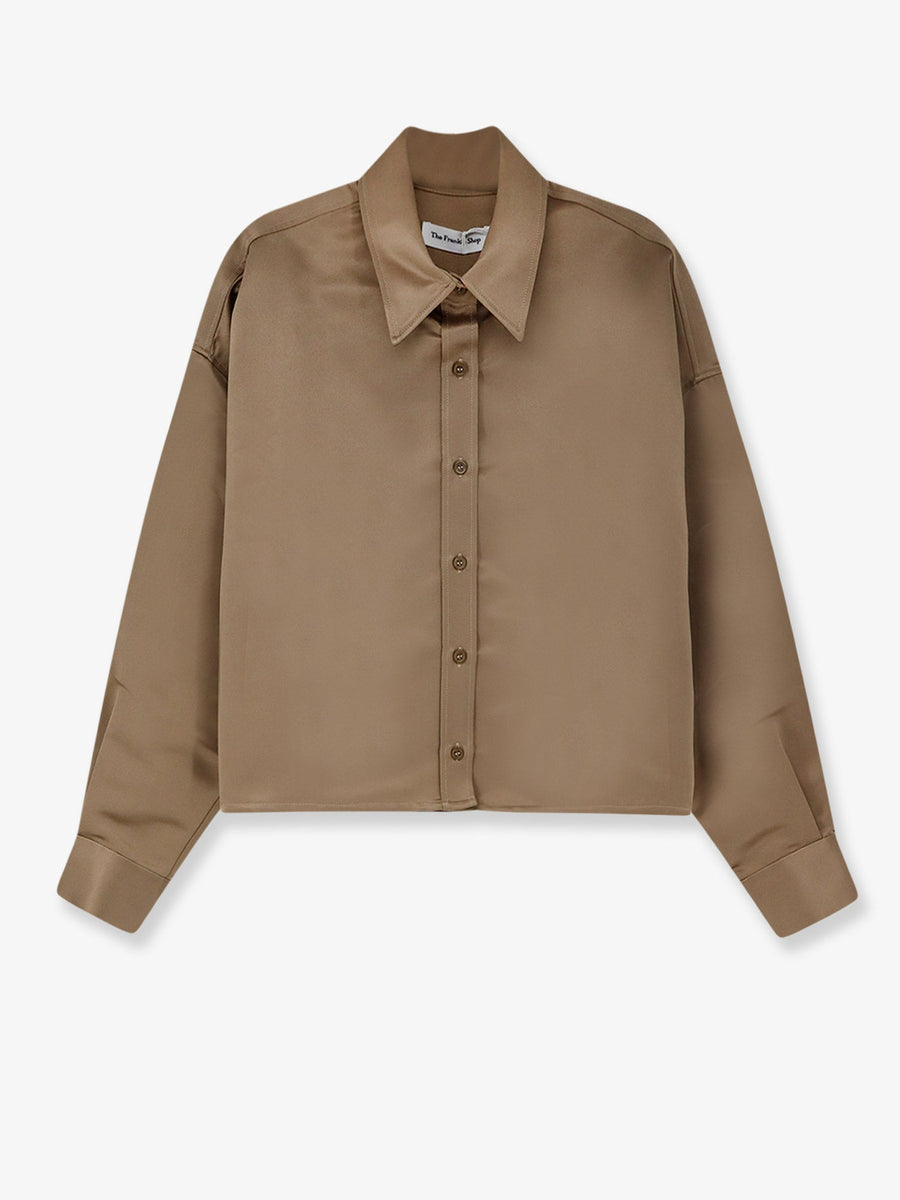 Boxy Shirt Arlen Satin Beige Polyester