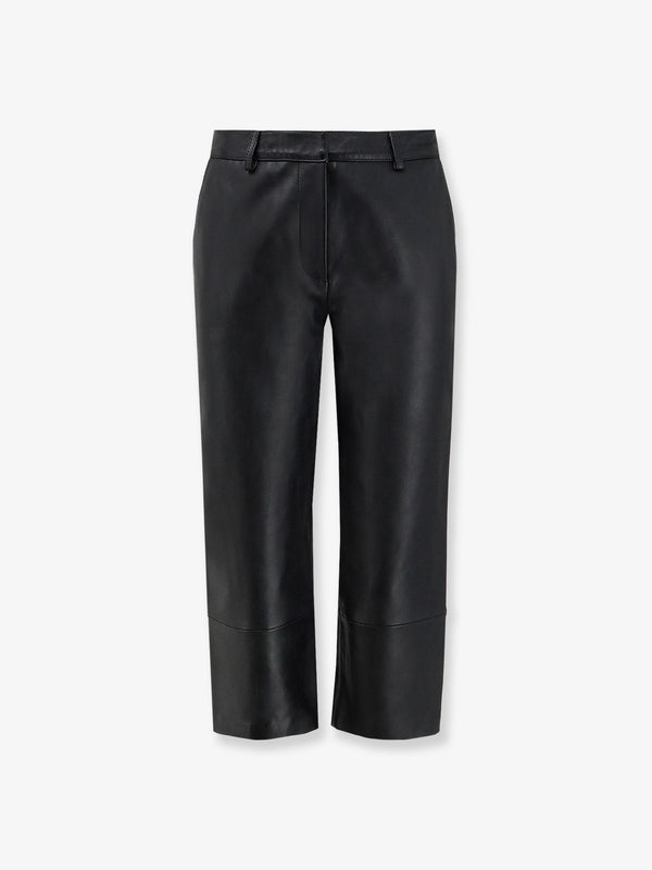 Trousers Lior Capri Leather Black