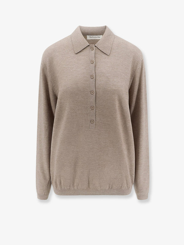 Polo Shirt Tala Wool-Blend Beige Knitwear