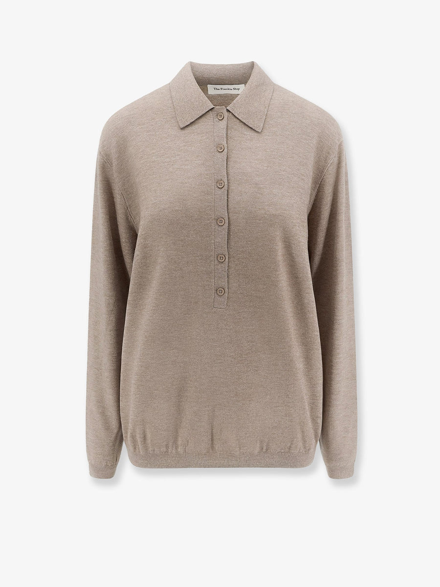 Polo Shirt Tala Wool-Blend Beige Knitwear