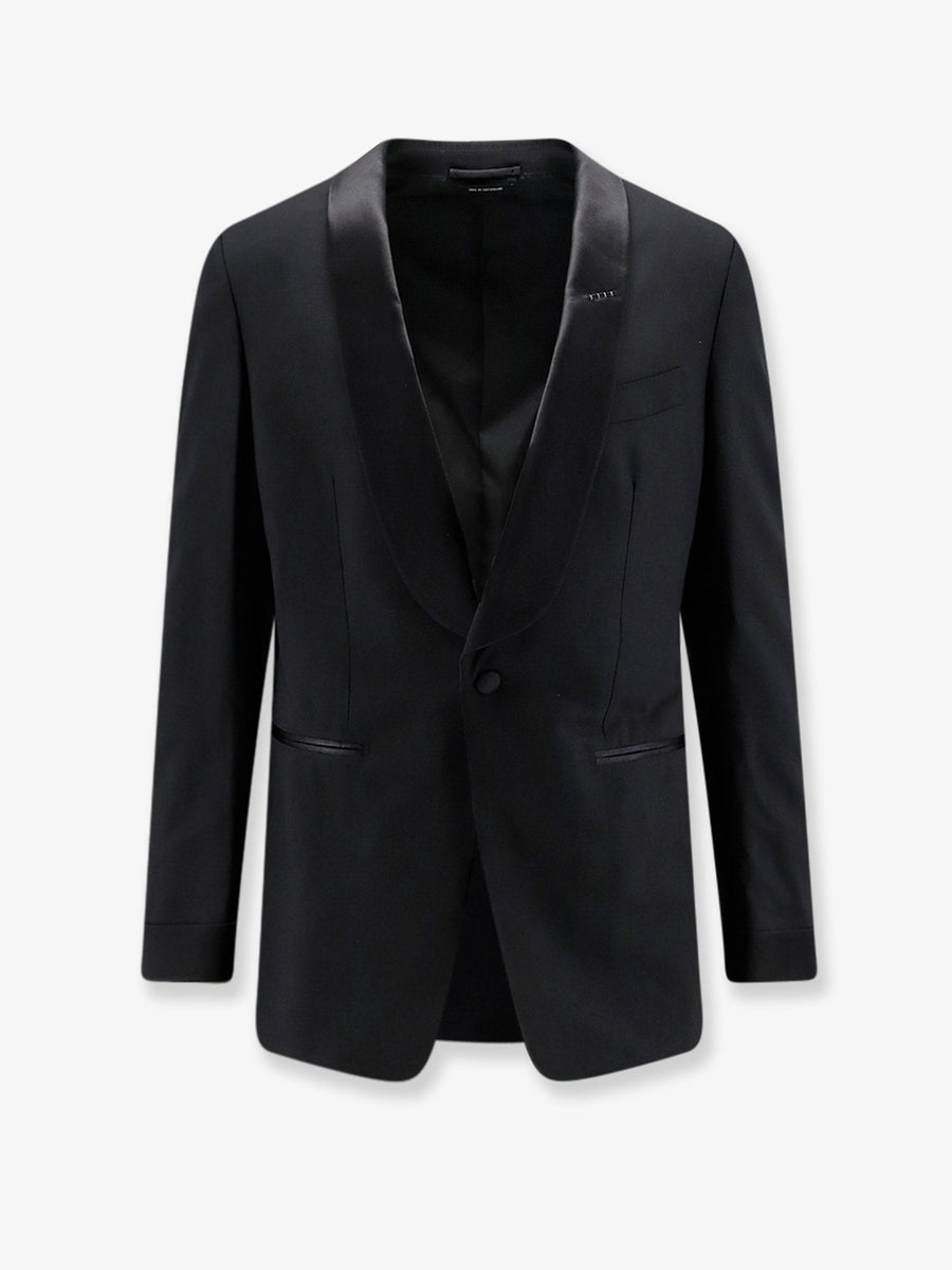 Tuxedo Wool Blazer Black Blazers