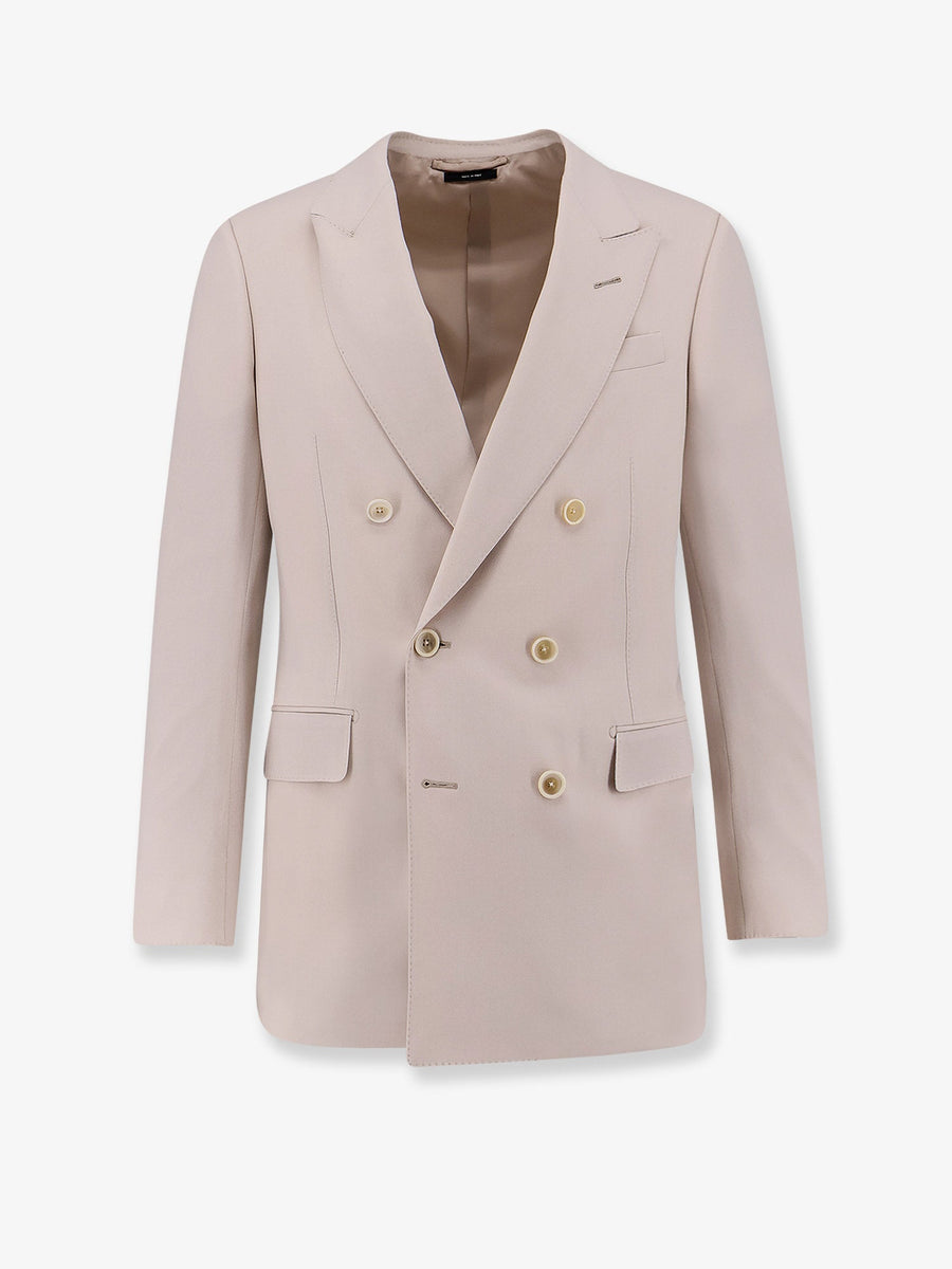 Wool, Cashmere And Silk Blazer Beige Virgin Wool Blazers