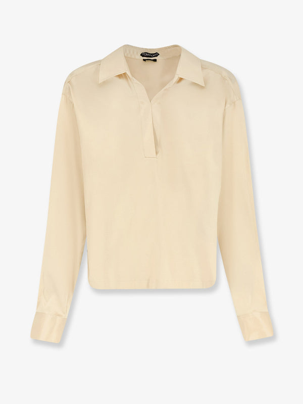 Stretch Satin Shirt Yellow Silk