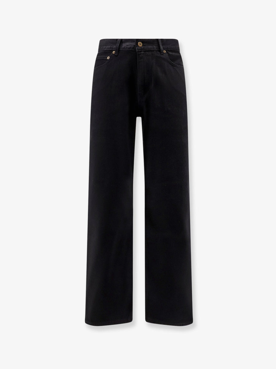 Straight Fit Black Denim Trousers Cotton Jean