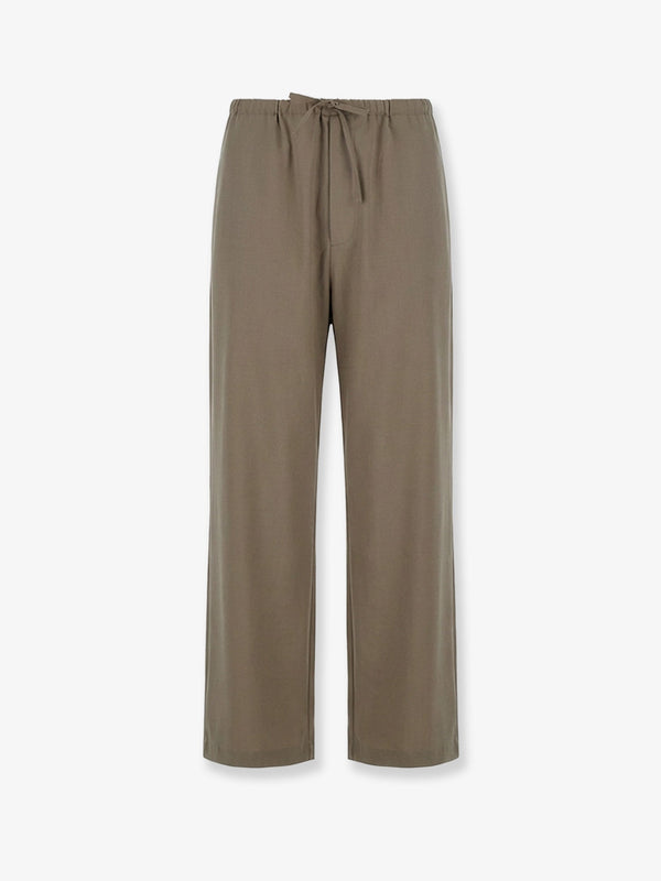 Wool Blend Trousers Brown