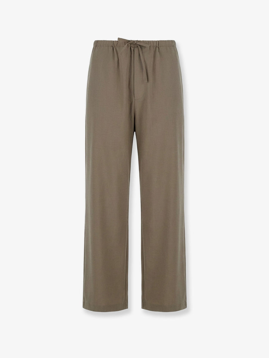 Wool Blend Trousers Brown