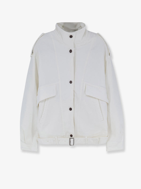 Oversized Denim Jacket White Cotton