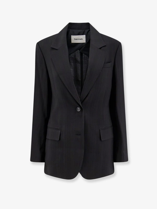 Blazer Airy Tailored Black Rayon Blazers