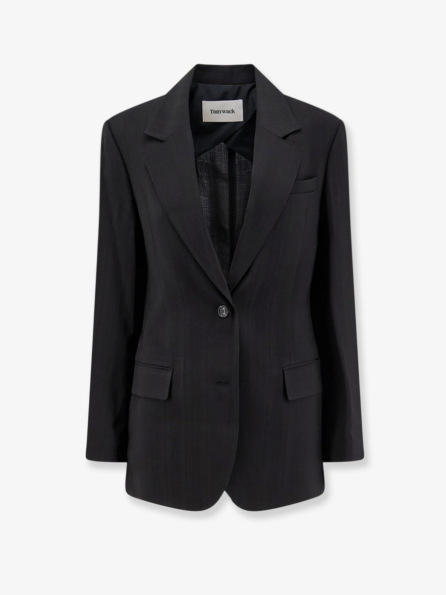 Blazer Airy Tailored Black Rayon Blazers