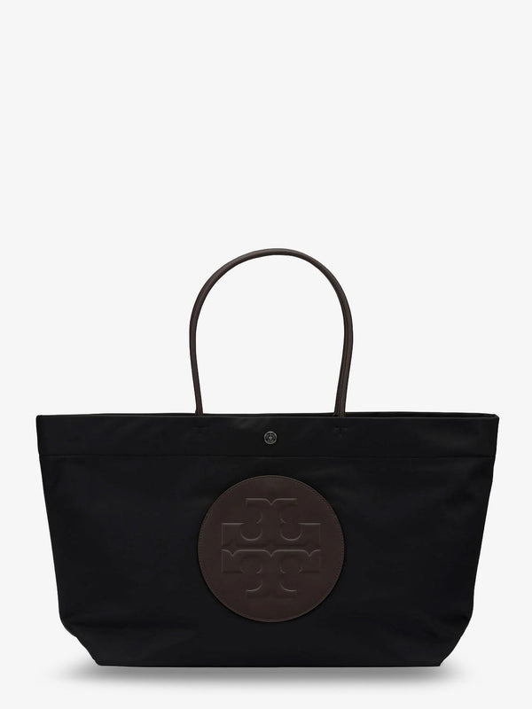 Nylon Shoulder Bag With Front Logo Black