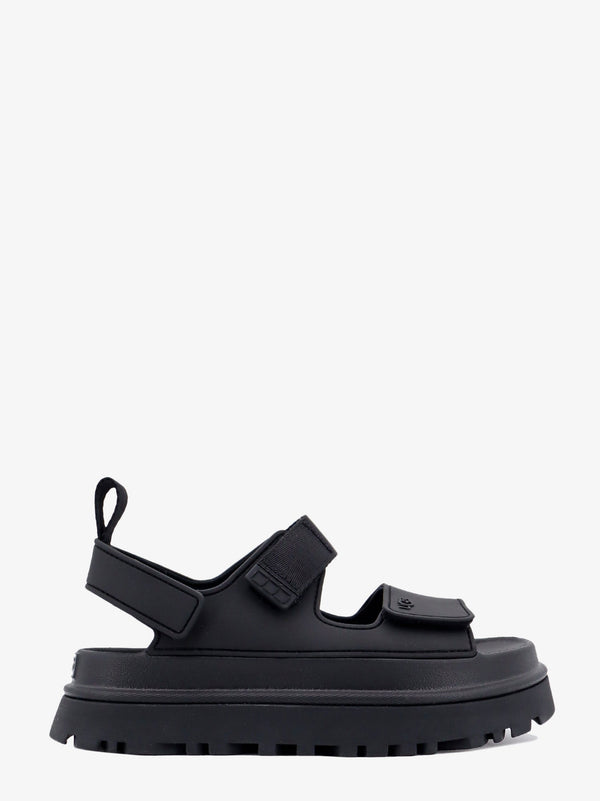 Rubber Sandals Embossed Logo Black