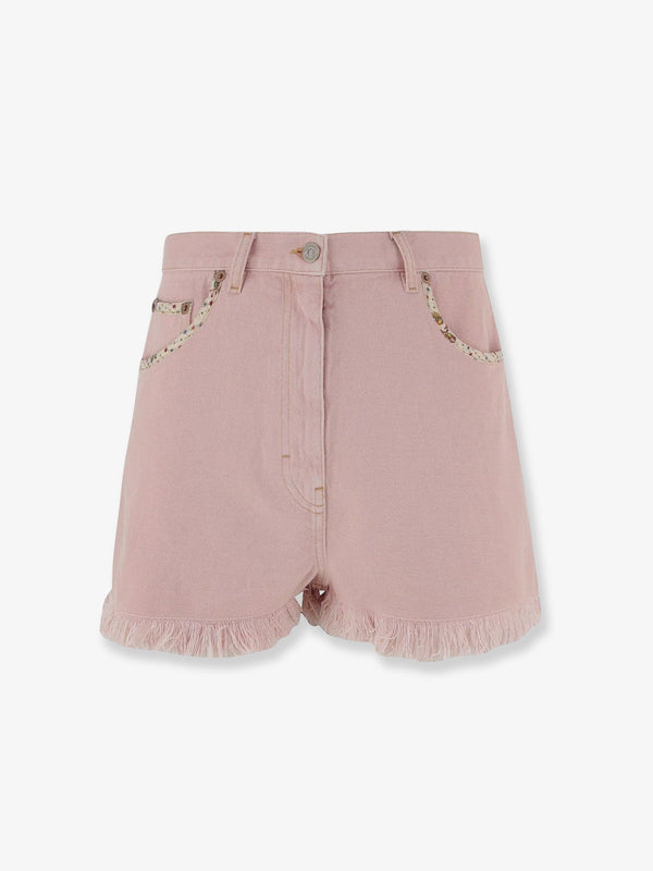 Denim Shorts Pink Cotton