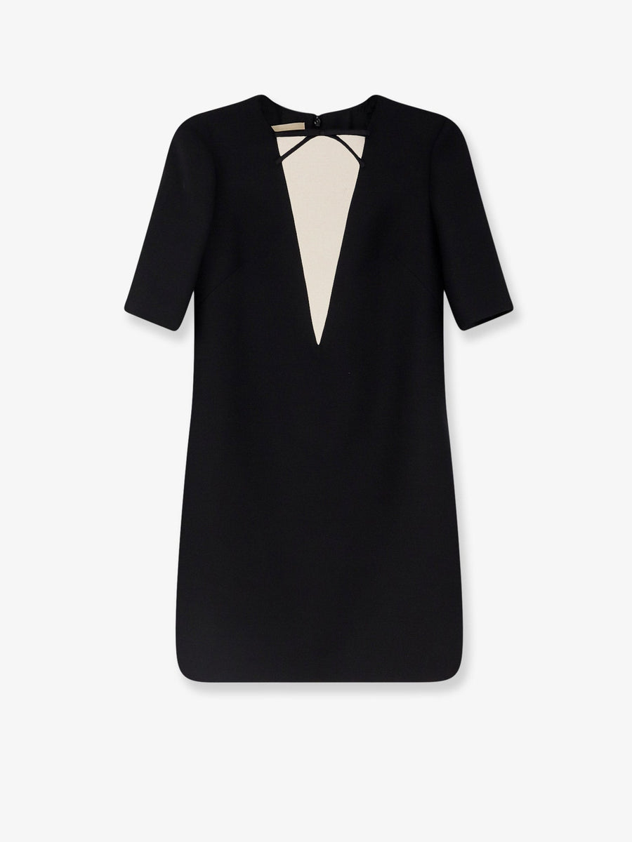 Virgin Wool And Silk Mini Dress Blue