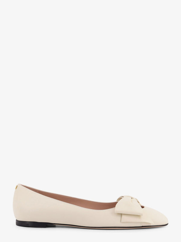 Leather Bowow Ballerinas White Ballerina Shoes