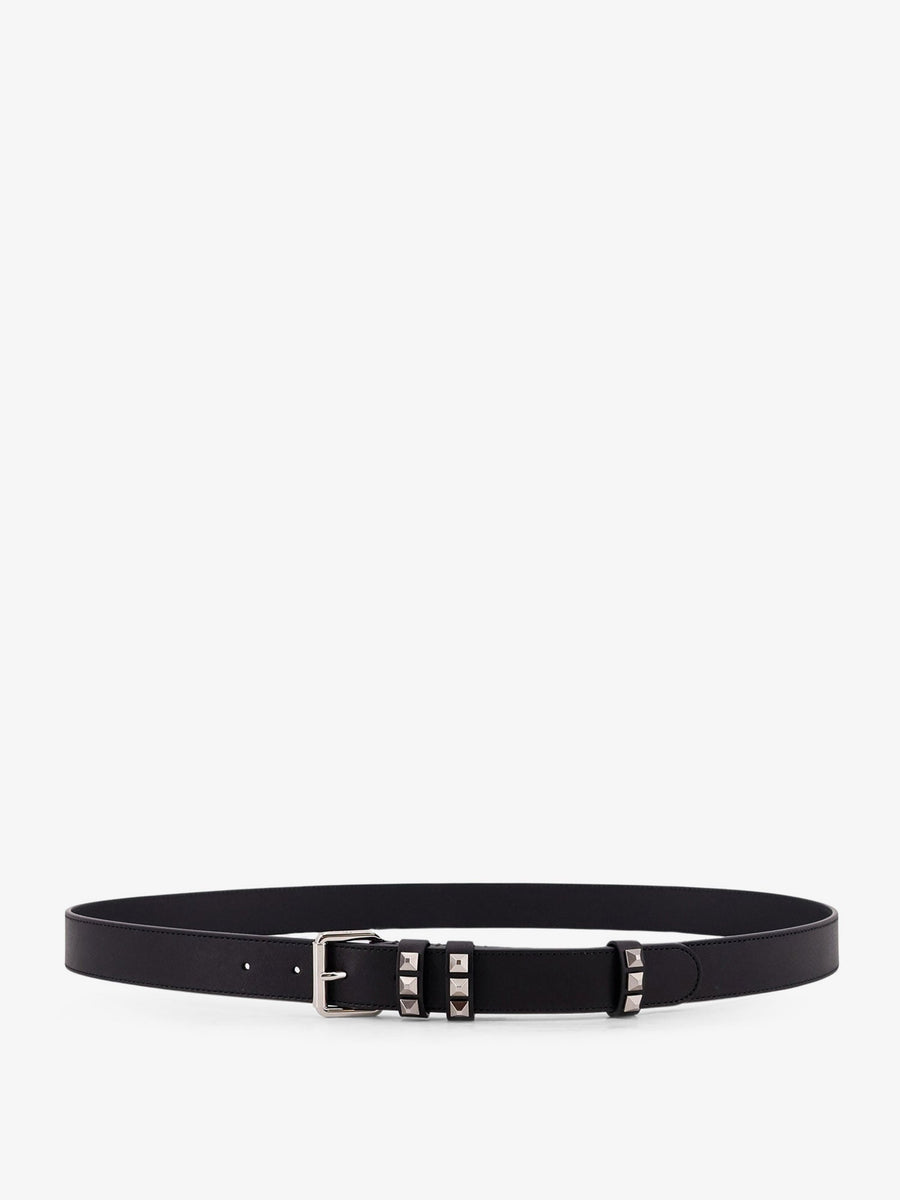 Flaneuse Leather Belt With Iconic Studs Black