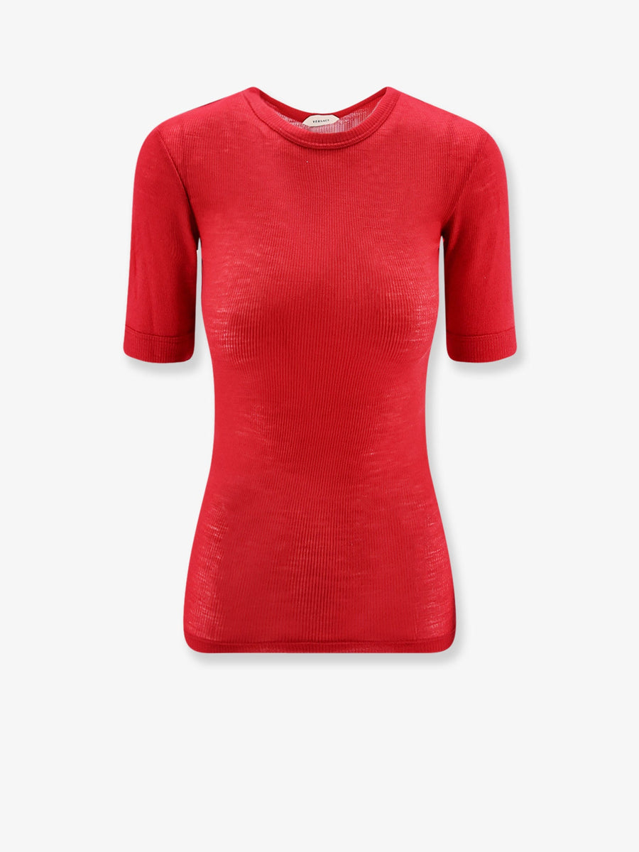 T-Shirt Ribbed Virgin Wool Red T-shirts & Jerseys