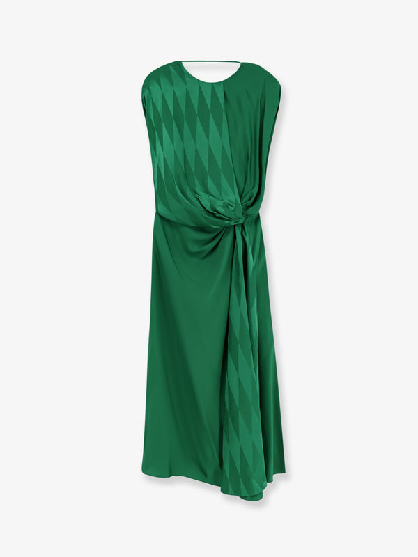 Cocktail Dress Viscose Silk Green