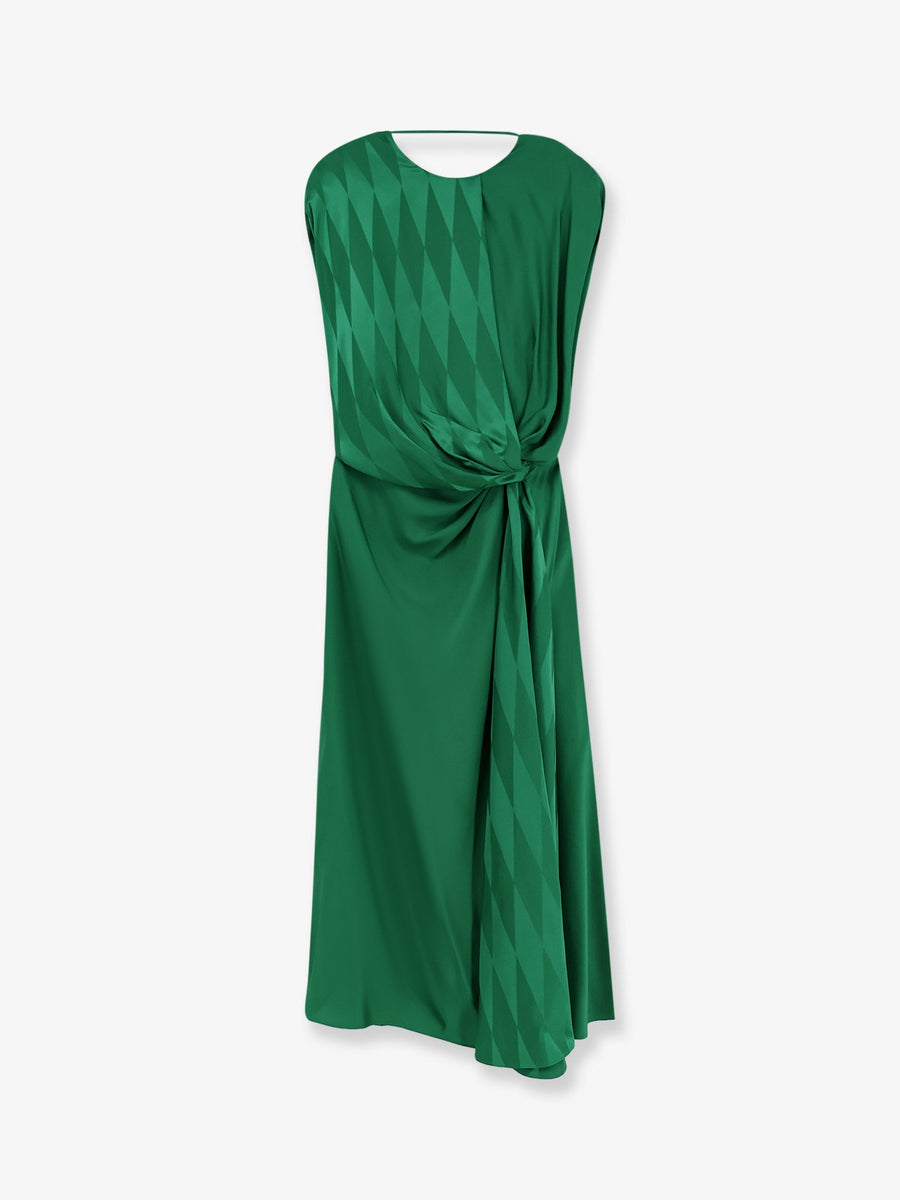 Cocktail Dress Viscose Silk Green