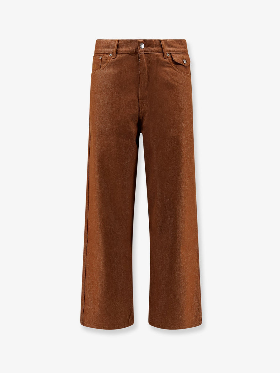Trousers Baggy Brown Denim Cotton