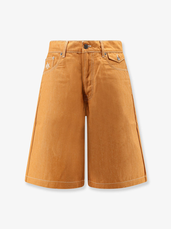 Denim Shorts Orange Cotton