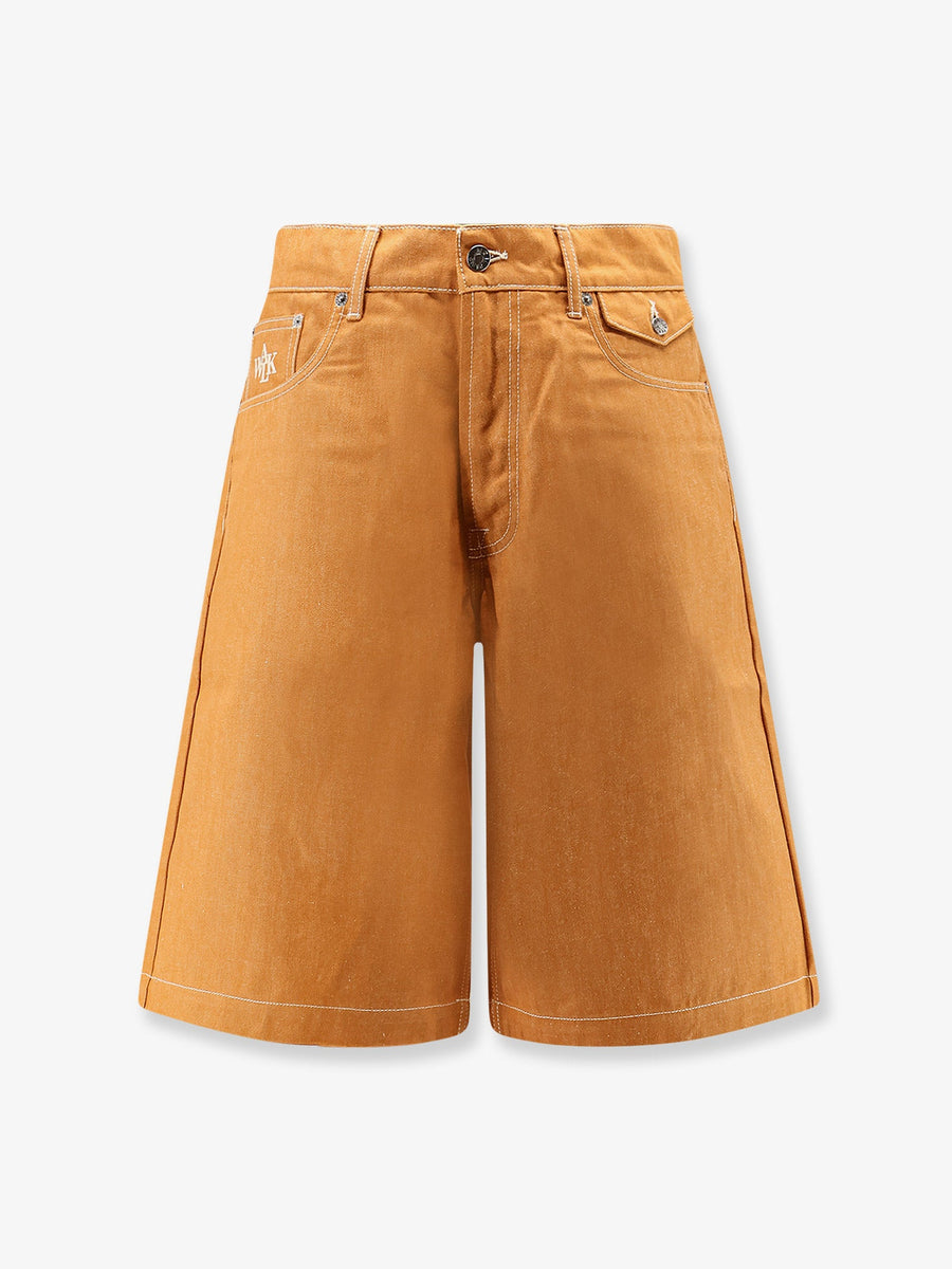 Denim Shorts Orange Cotton